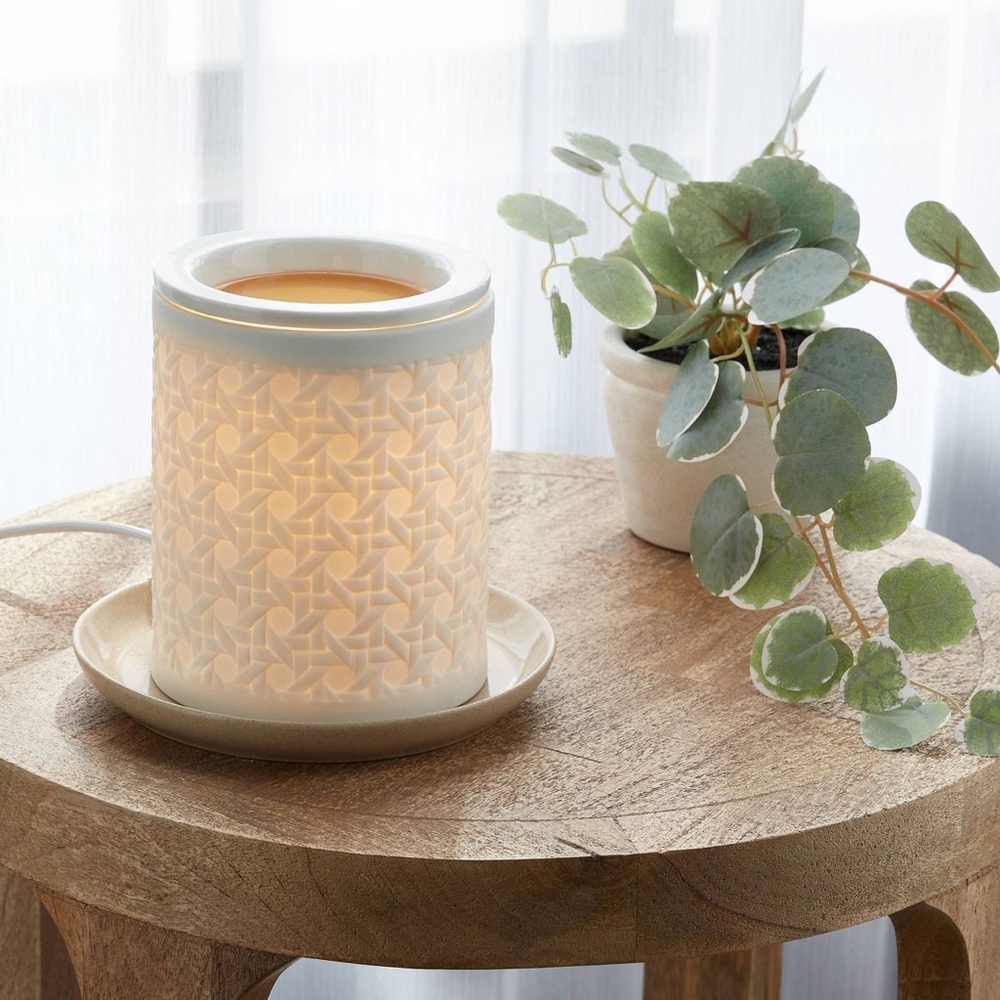 Porcelain with Bamboo Pattern White Wax Warmer - Threshold™